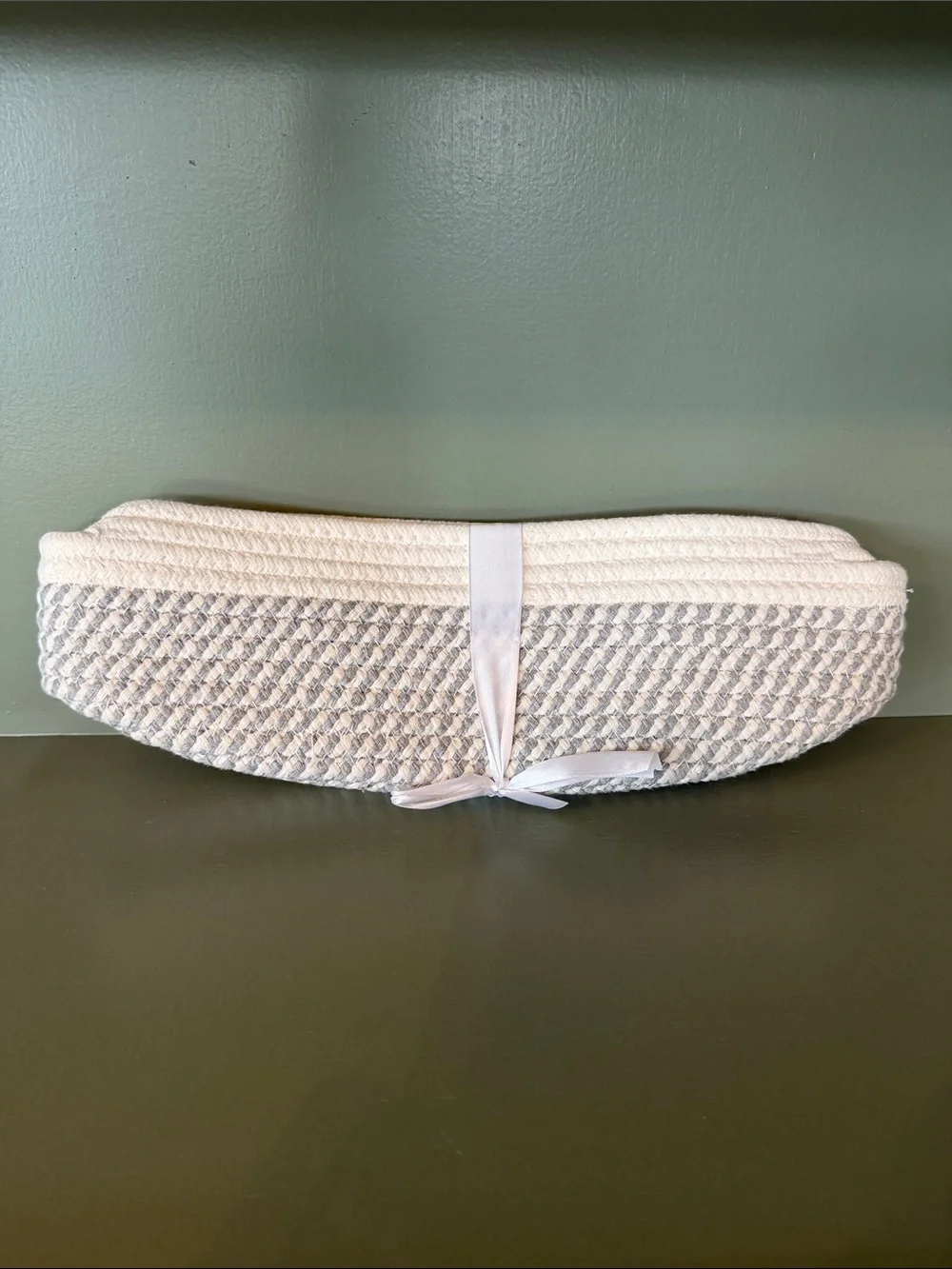 Cotton Rope Basket - White and Light Gray - NWOT